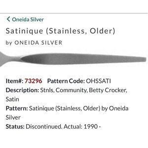 Oneida Satinique Stainless Steel set of 4 salad Fork Betty Crocker satin